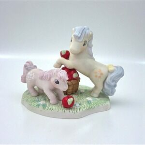 Vintage 1985 My Little Pony G1 Apple Orchard Ceramic Figurine Applejack Peachy